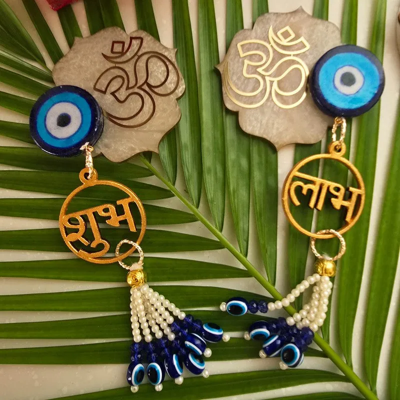 Auren Om Evil Eye Shubh Labh Hanging Latkan - Set Of Two media 3