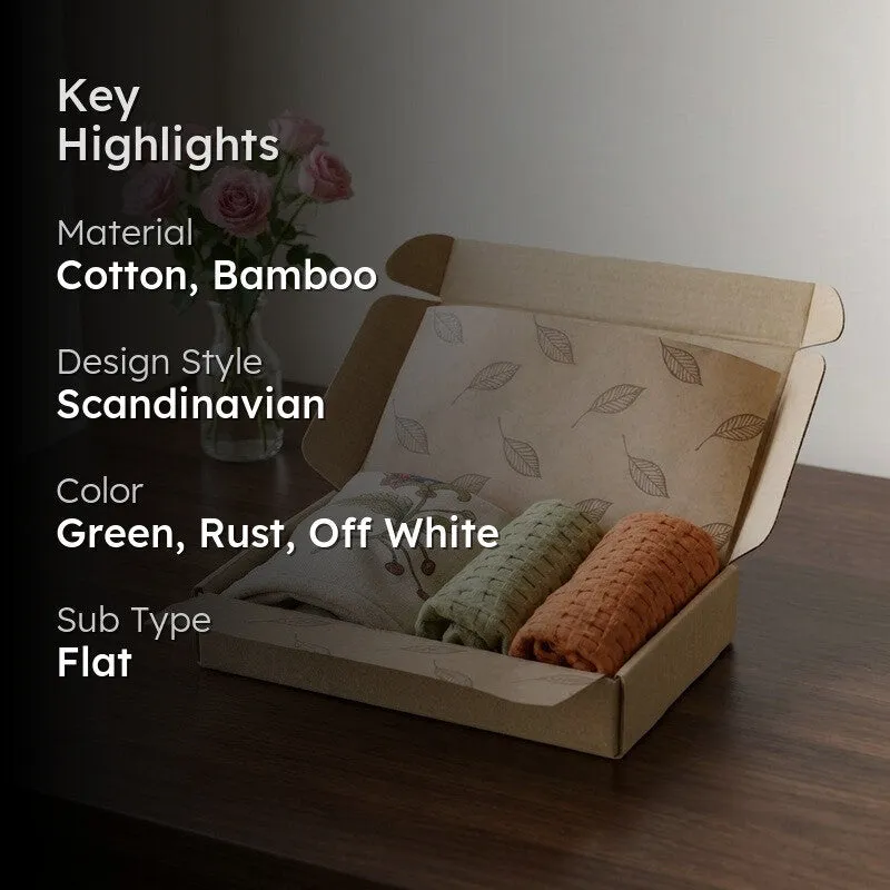 Plushara Bamboo Cotton Hand Towels with Box - Set Of Three media 2