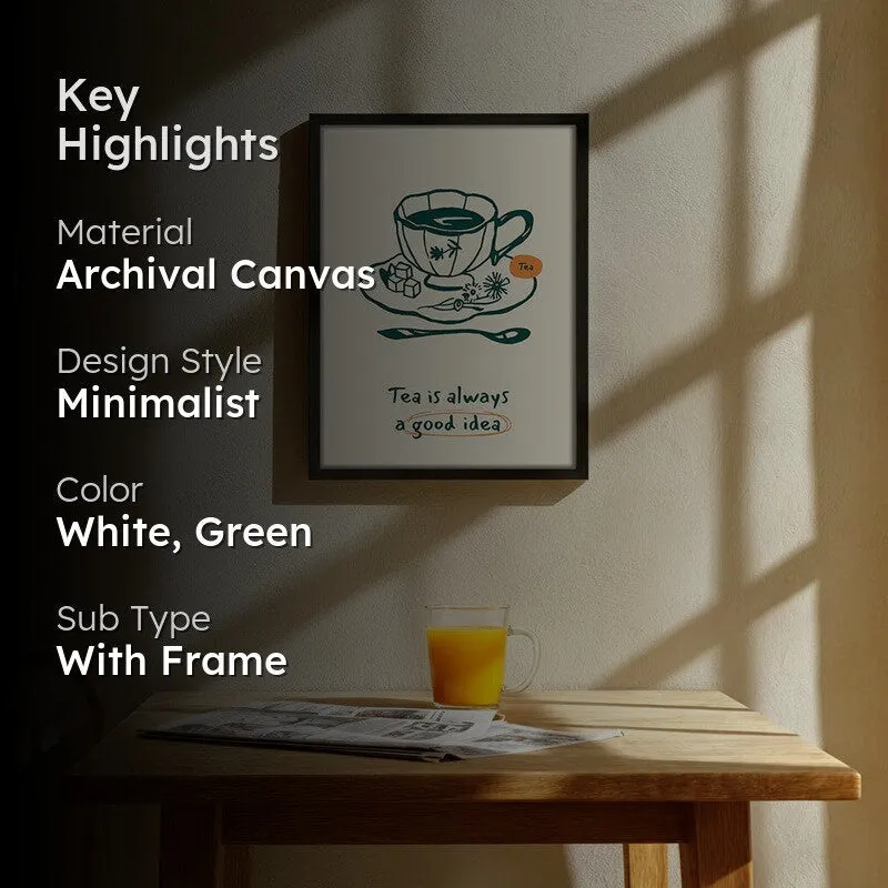 Silent Sips Archival Canvas Wall Art - Black media 2