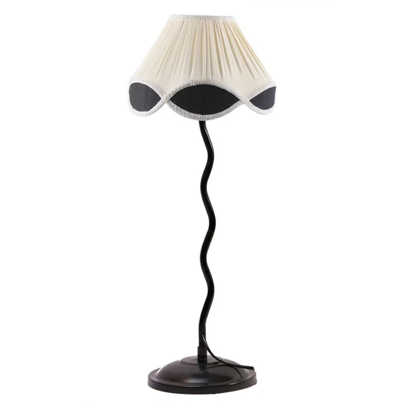 Astrielle Cotton Table Lamp With Iron Base - White media 4