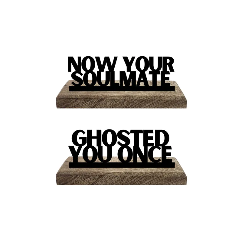 Ghosted & Soulmates Typography Showpiece - Set Of Two media 4