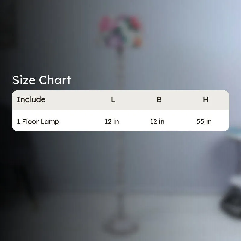 Miyabi Totem Printed Mango Wood Floor Lamp - White media 4