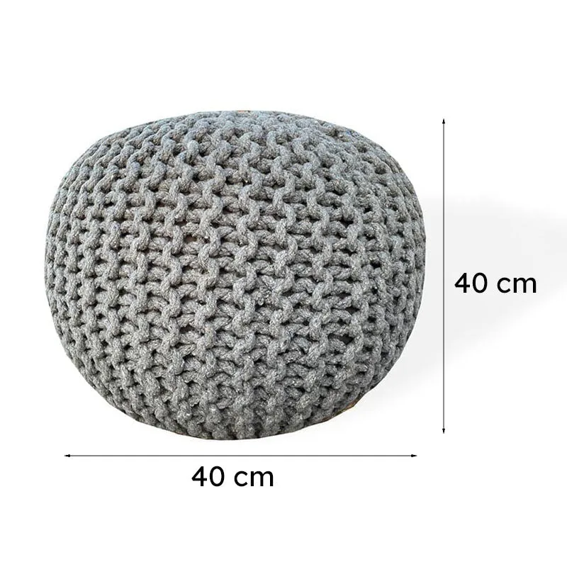 Cuna Cotton Pouffe - Grey media 5