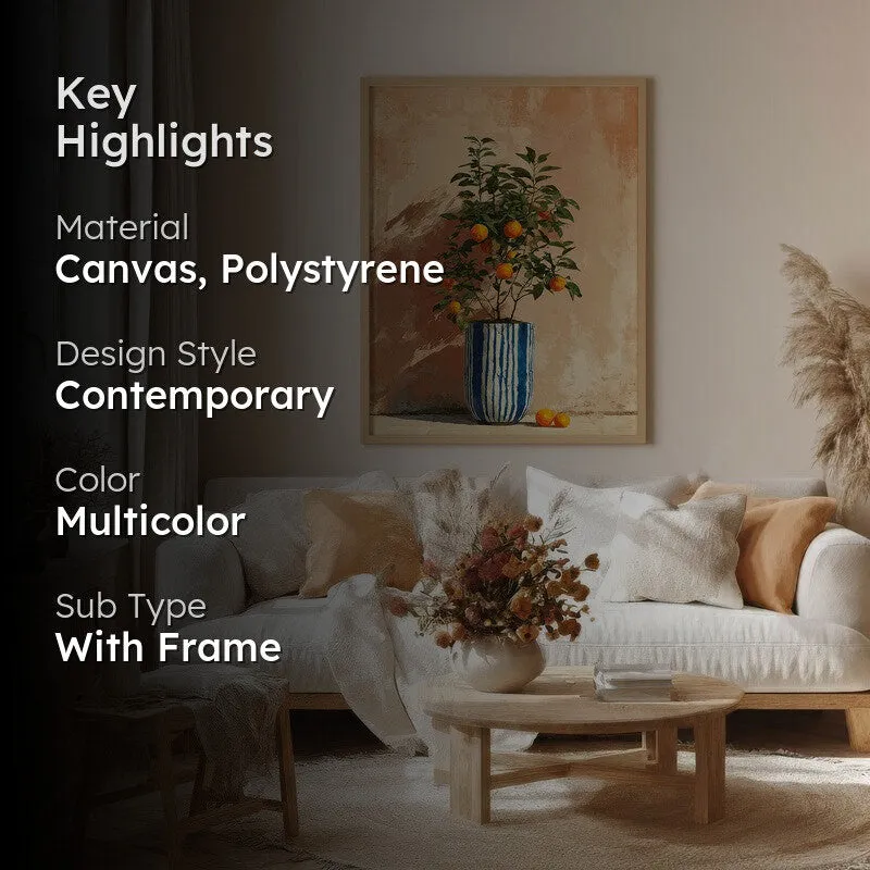 Florava Canvas Wall Painting With Brown Frame media 2