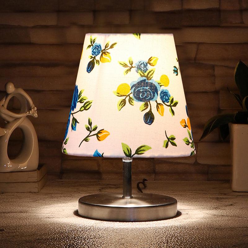 Vidro Blue Fleur Fabric Table Lamp - Multicolor