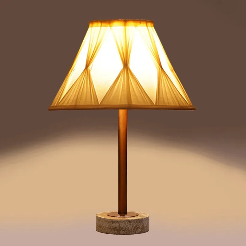 Pleatra Pinch Rodin Wooden Table Lamp - Ivory,Copper,White media 6
