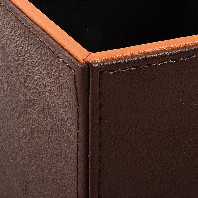 Tisca Faux Leather Desk Organizer - Brown media 5