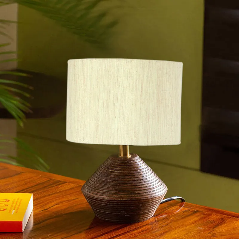 Yami Wooden Table Lamp - White,Brown media 1