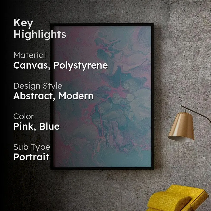 Flowing Fluid Canvas Wall Painting - Black Frame media 2