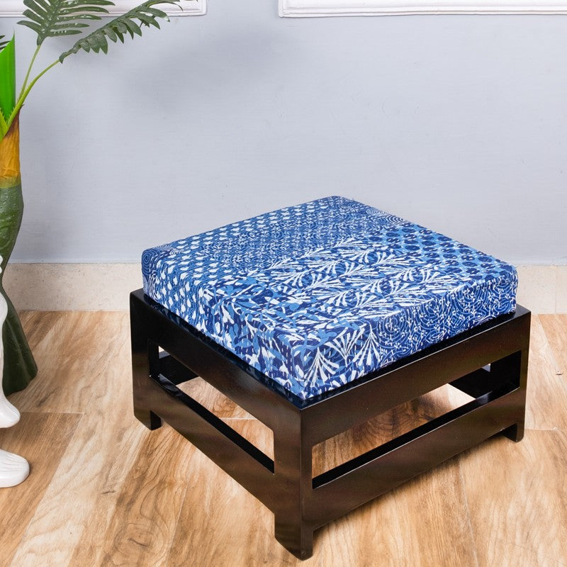 Mavro Sheesham Wooden Bench with Cushions (Blue) - Four Piece Set media 5