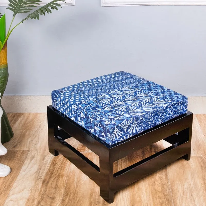 Mavro Sheesham Wooden Bench with Cushions (Blue) - Four Piece Set media 5