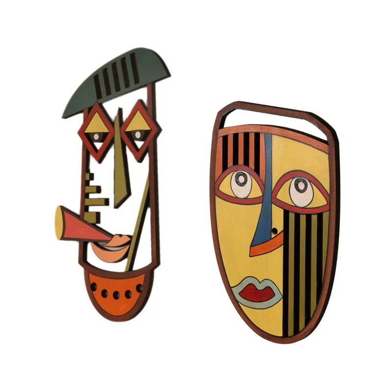 Bhomi Mask Wooden Wall Accent - Set of Two media 4