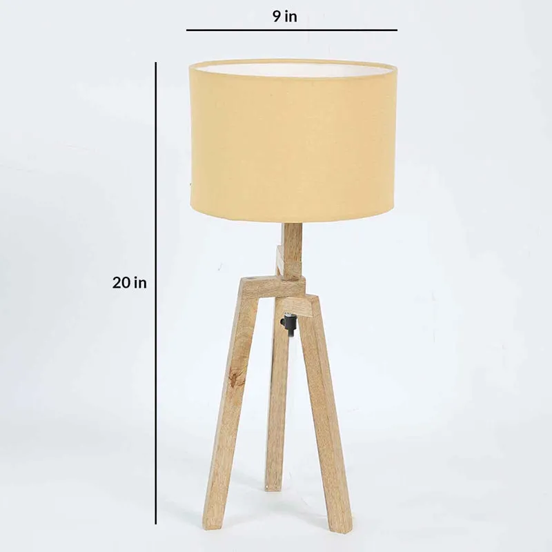 Ambrette Wooden Table Lamp - Yellow,Beige media 5