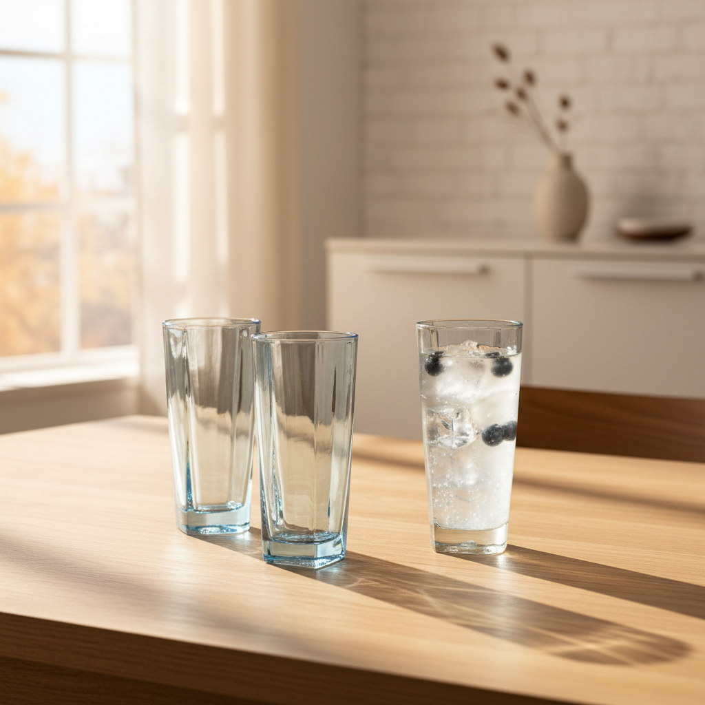 Groot Blue Glass Tumbler (240 ML) - Set Of Six - 240 ML Each