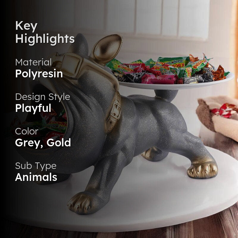 The Posh Pup Painted Polyresin Show Piece - Grey media 2