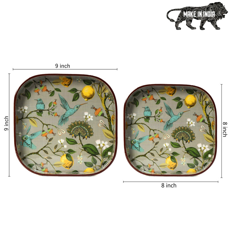 Fruit n Birds Square Serving Tray - Set Of Two media 8
