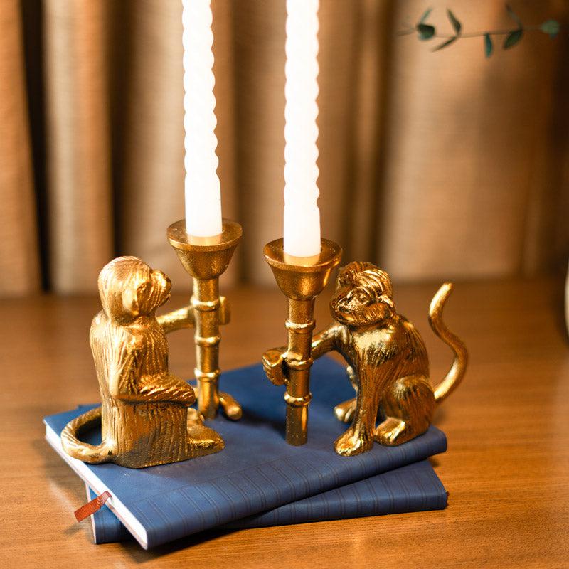 Monkey Guard Candle Holder - Set Of Two media 5