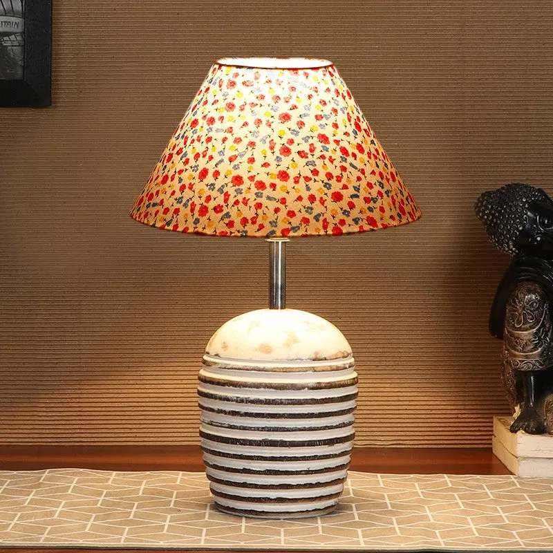 Celionis Cotton Table Lamp With Wooden Base - Multicolor media 3