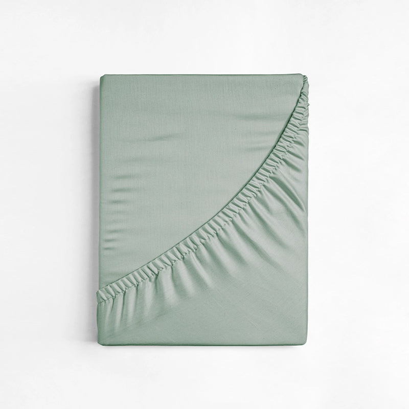 Maison Neo Solid Cotton Bedsheet (Sage Green) - 1000 TC media 8