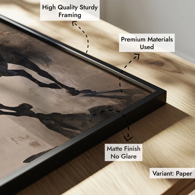 Awakened Horse Wall Painting With Black Frame media 9