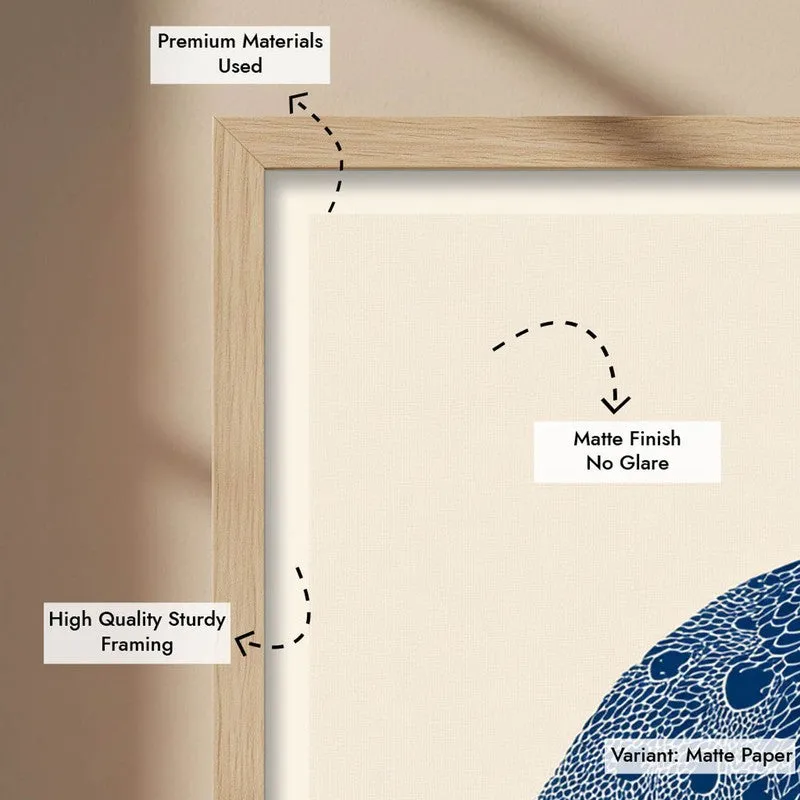 Minimal Peacock Motif Canvas Wall Painting With Brown Frame media 11