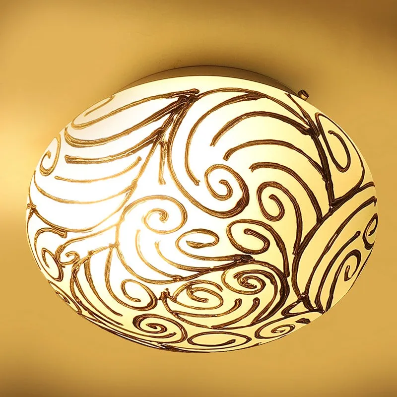Clario Flush Mount Glass Ceiling Lamp media 1