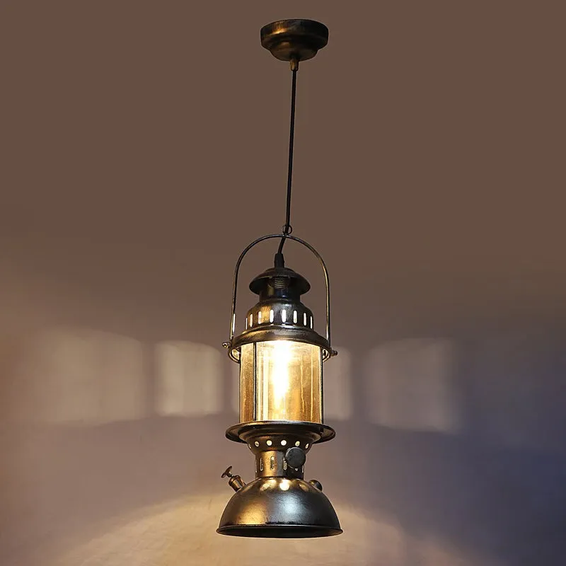 Colonial Style Lantern Iron Ceiling Lamp - Bronze media 4