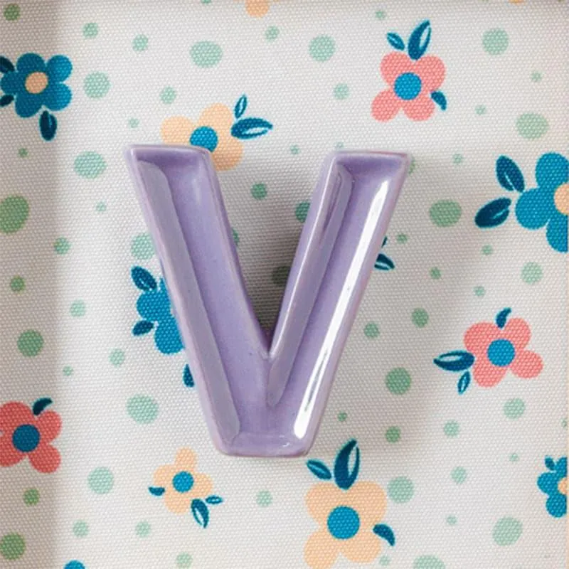 (V) Mini Mottled Mono Ceramic & Wooden Wall Accent - Purple media 4