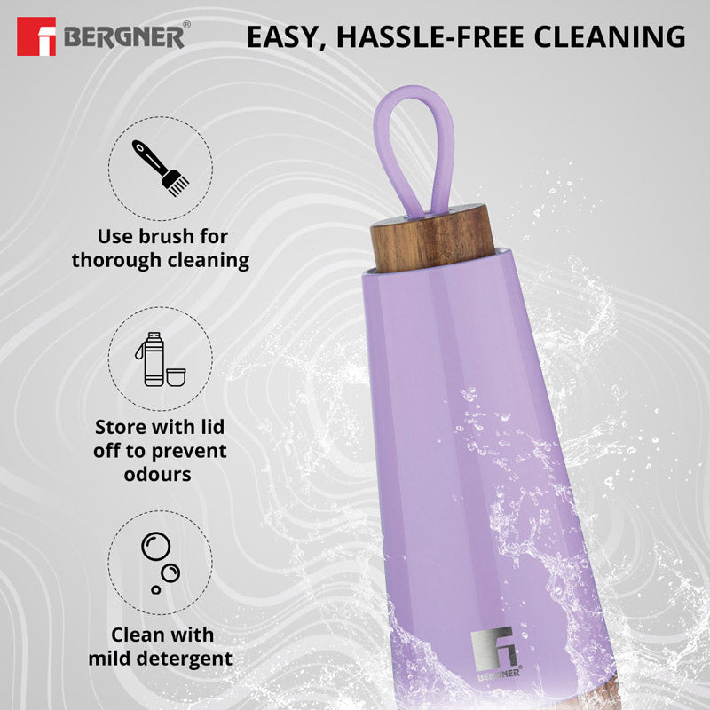 Bergner Walking Fairy Fountain Thermosteel Hot And Cold Flask (Purple) - 370 mL media 4