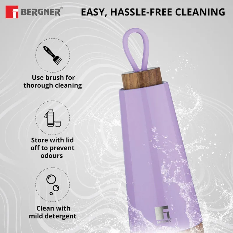 Bergner Walking Fairy Fountain Thermosteel Hot And Cold Flask (Purple) - 370 mL media 4
