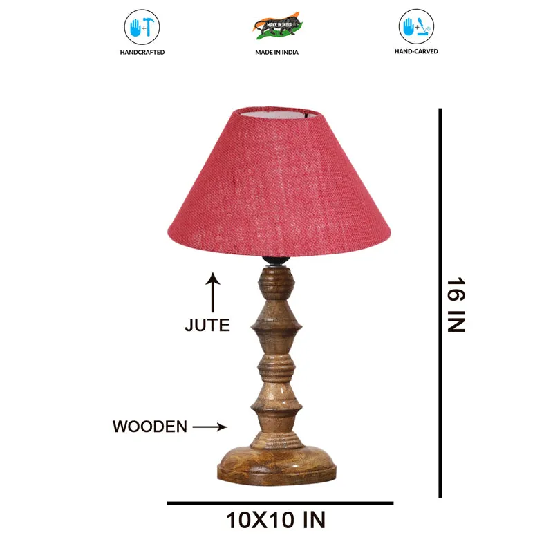 Sienna Timber Wooden Table Lamp - Pink media 7