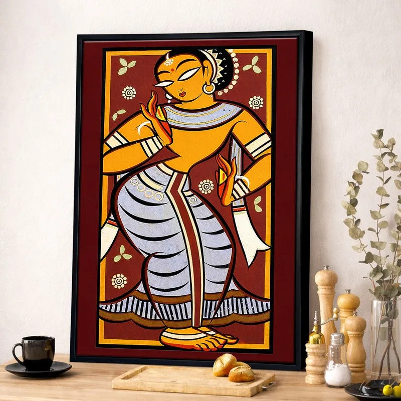 Indian Folk Canvas Wall Painting With Frame media 2