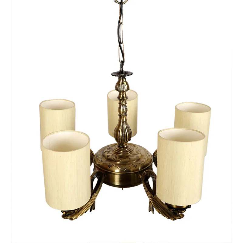 Vistara Cylindrical Golden Antique Ceiling Lamp - Off White media 4