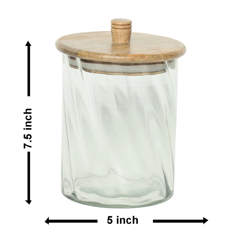 Orya Glass Jar With Airtight Wood Lid - 1900 mL media 5