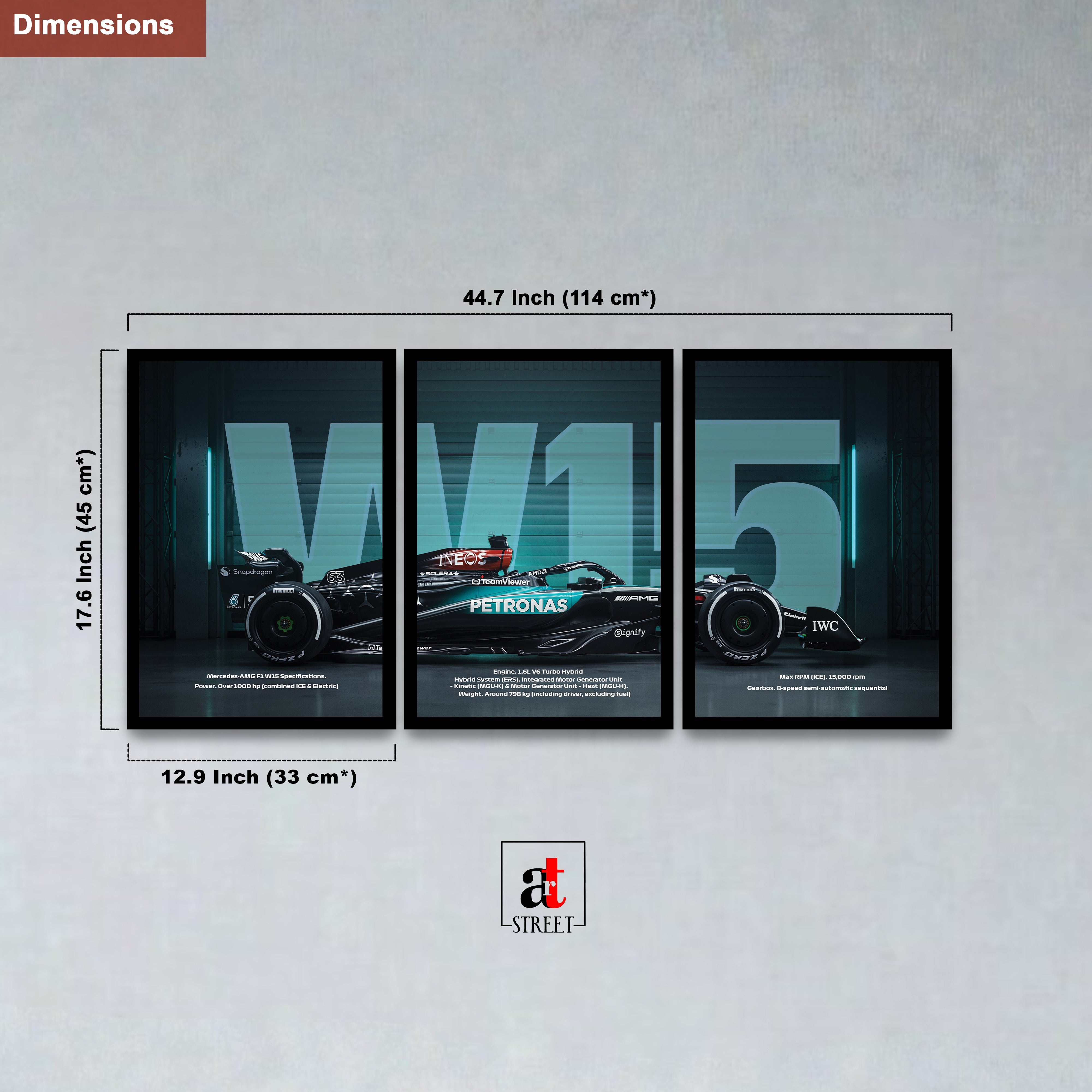 Speed Vector Wall Art & Painting - Set Of Three media 3