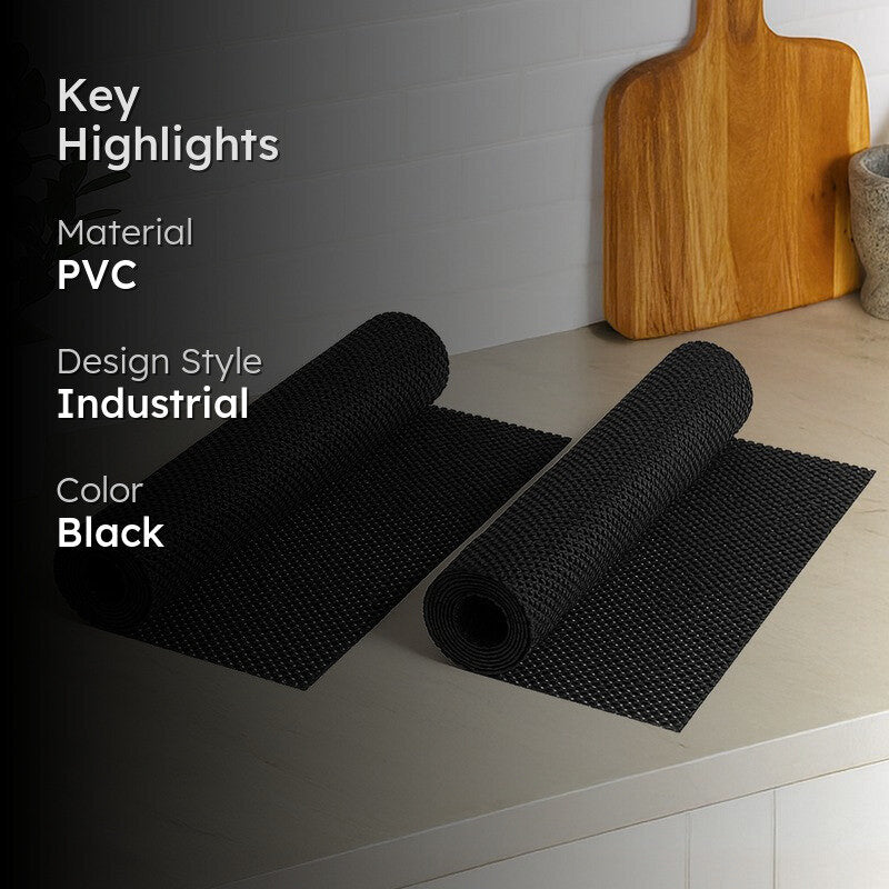 Neat Stack Kitchen Shelf Liner Mat (Black) - Set Of Two media 2