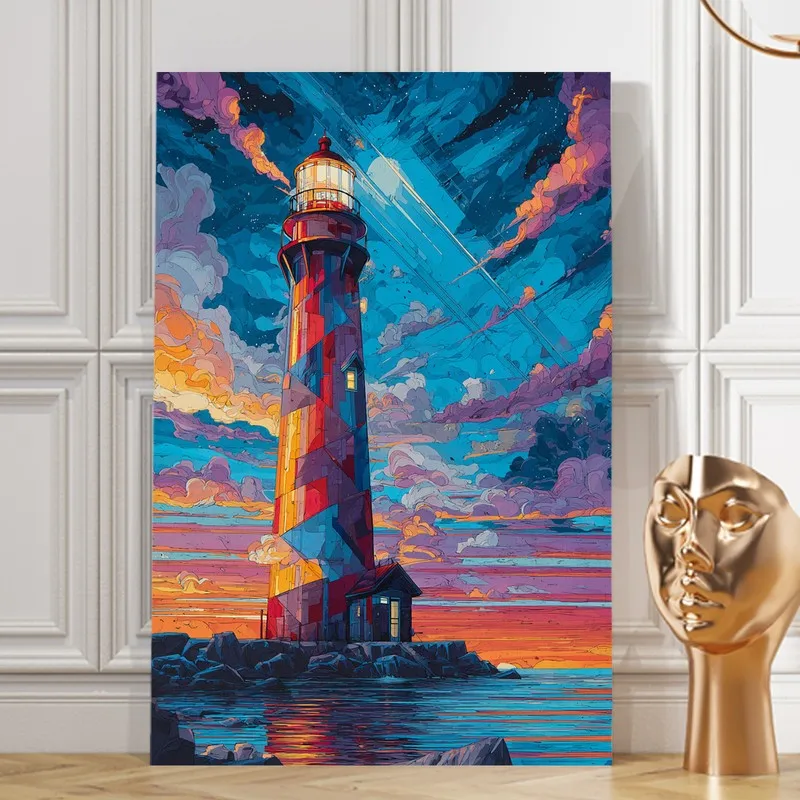 Ocean Guide Lighthouse Canvas Wall Art media 8