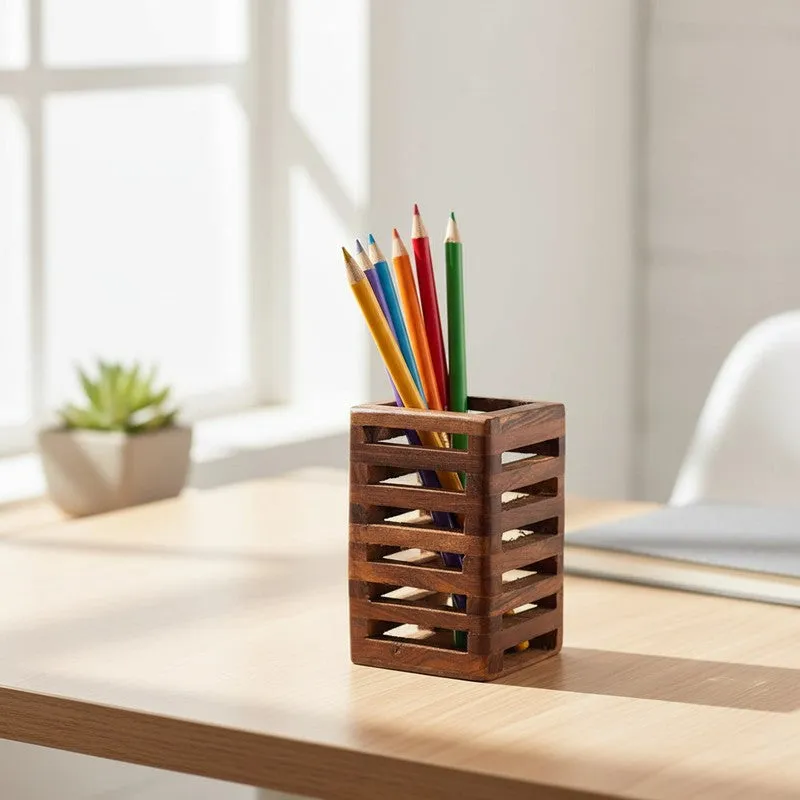WriteDock MDF Pen Stand - Brown media 1