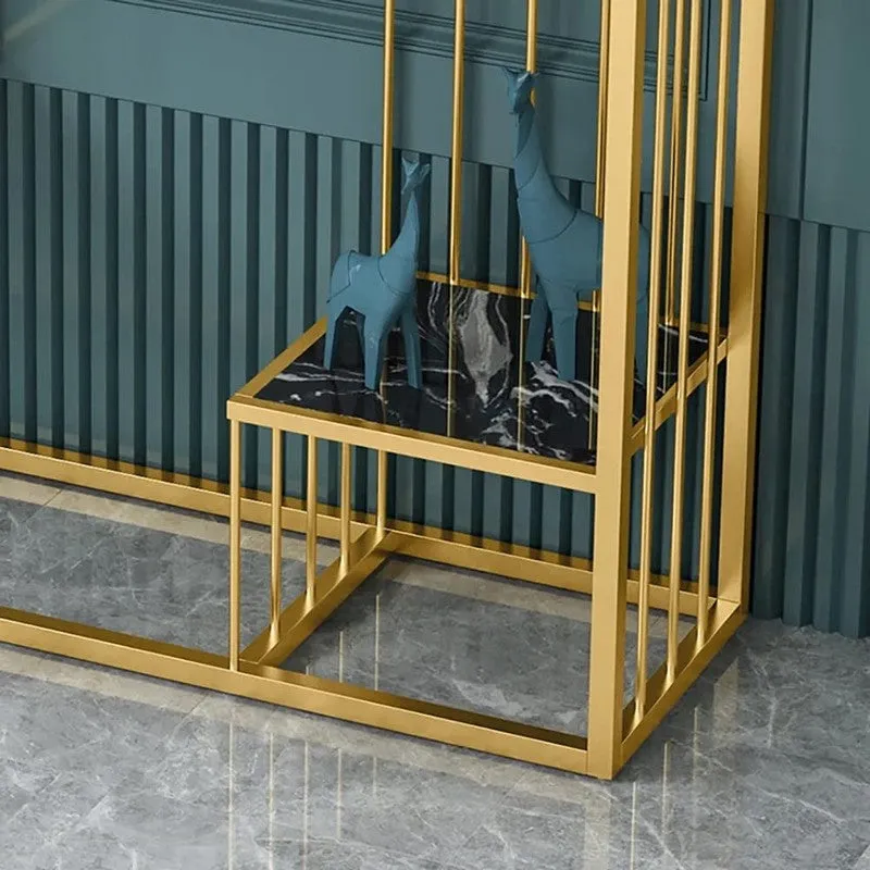 Designer 3 Metal Console Table with Marble Top - large media 3