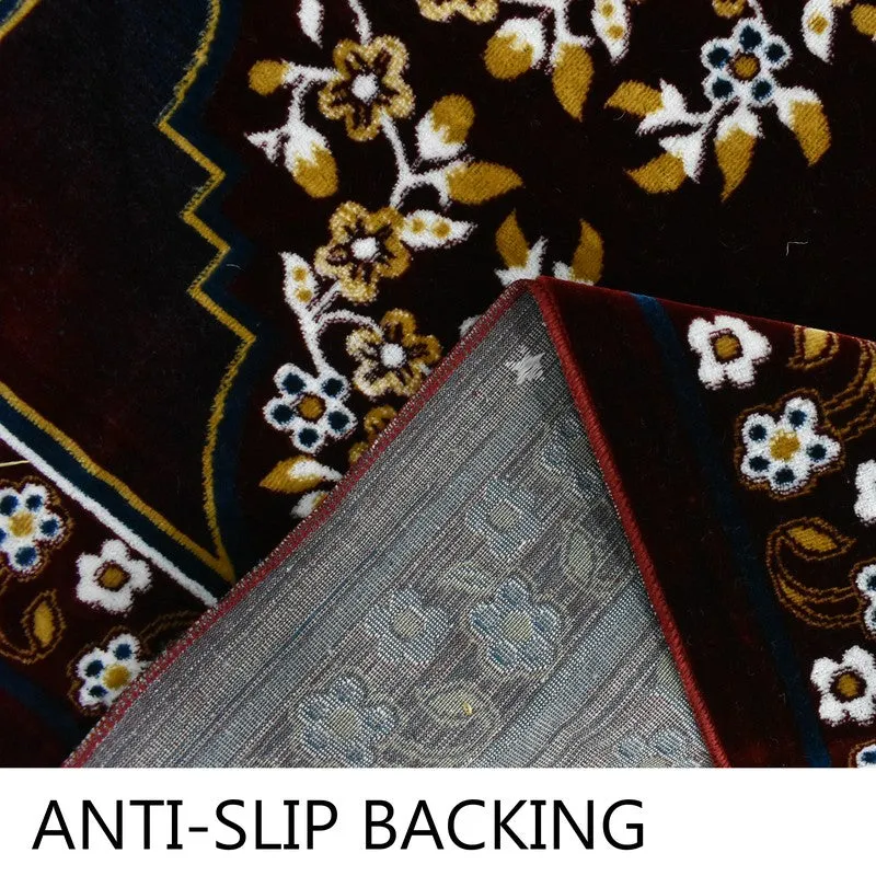 Noorzen Velvet Prayer Mat - Black,Maroon media 4