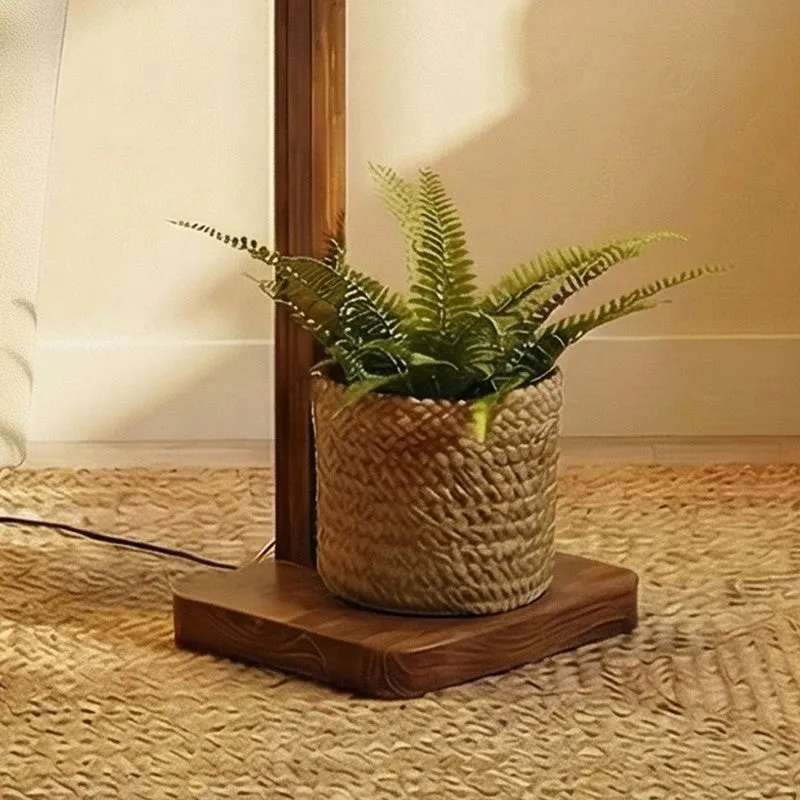Colchis Wooden Floor Lamp With Fabric Shade media 5