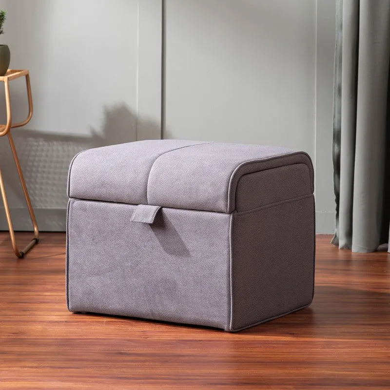 Dotty Polyster Ottomans (Grey,Beige) - Set Of Two media 4