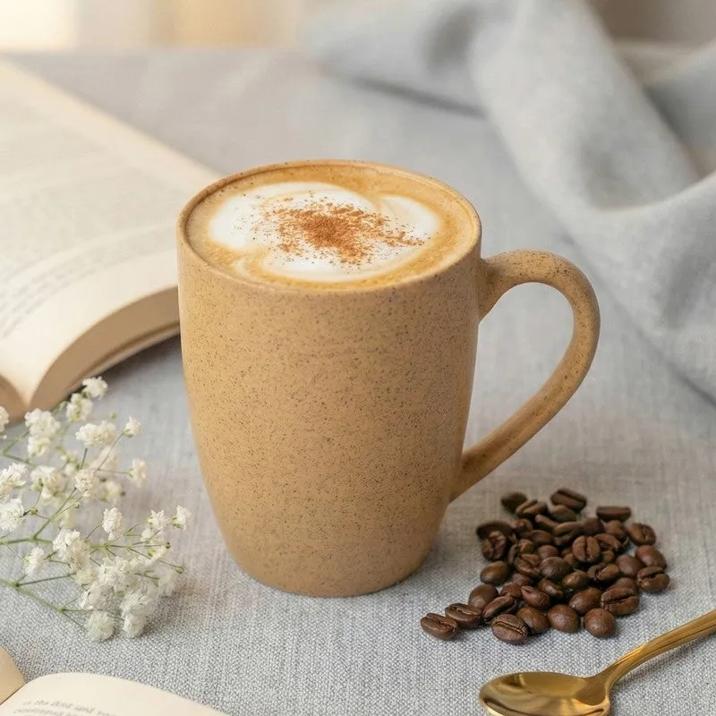 Sip & Style Ceramic Coffee Mug (Mustard Yellow) - 300 mL media 1