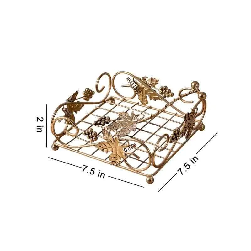 Elegant Gold Leaf Stainless Steel Tissue Holder media 6