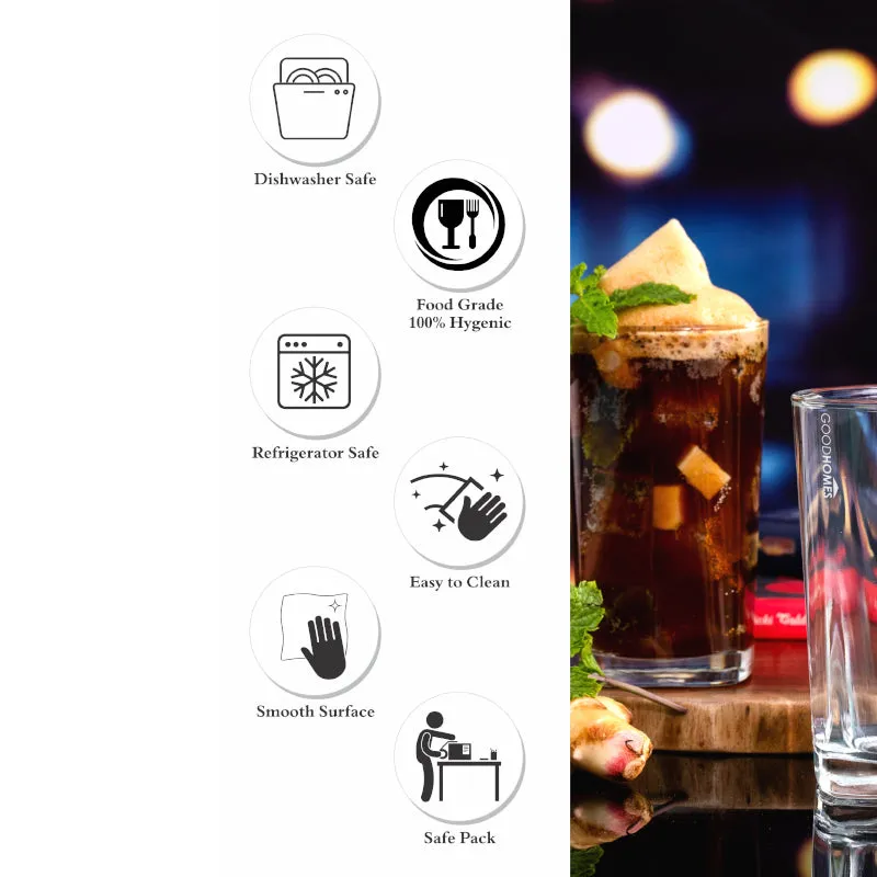 Jasmine Glass Tumbler (320 ML) - Set Of Six media 5