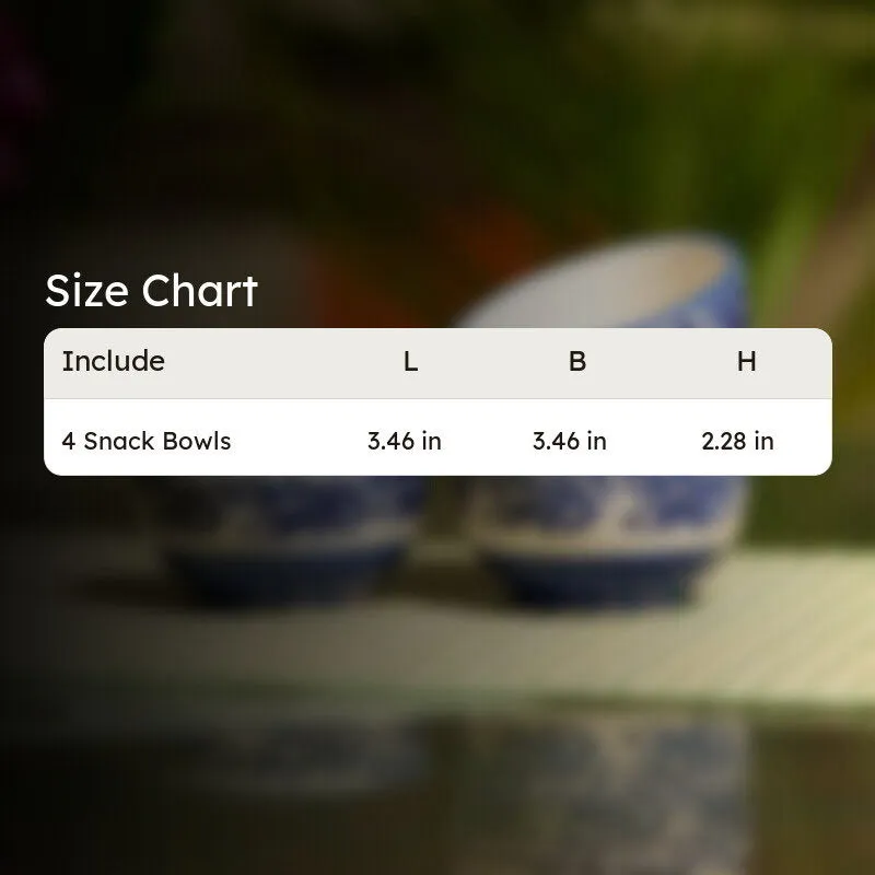 BiteNest Ceramic Snack Bowls (White,Blue, 150 mL Each) - Set Of Four media 7