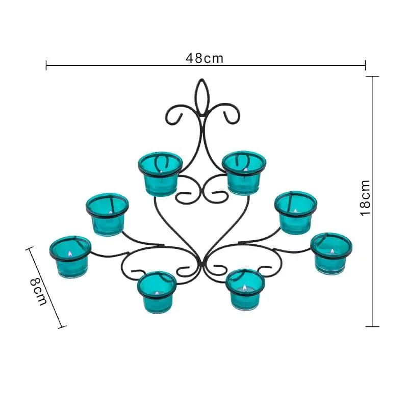 Floral Candle Holder - Teal media 4
