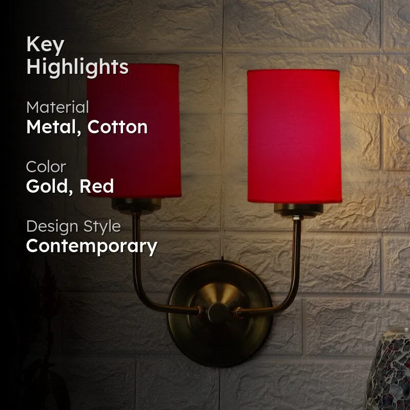Lumoire Duo Metal Wall Lamp - Gold,Red media 2