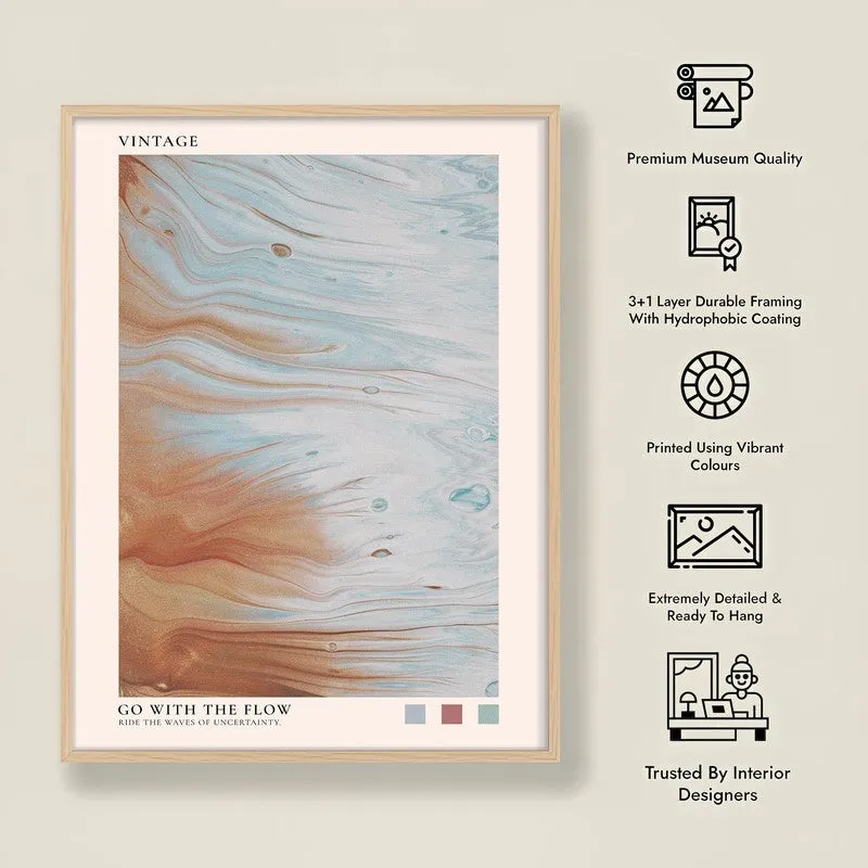 Go with the Flow Archival Canvas Wall Art - Natural Brown Frame media 8