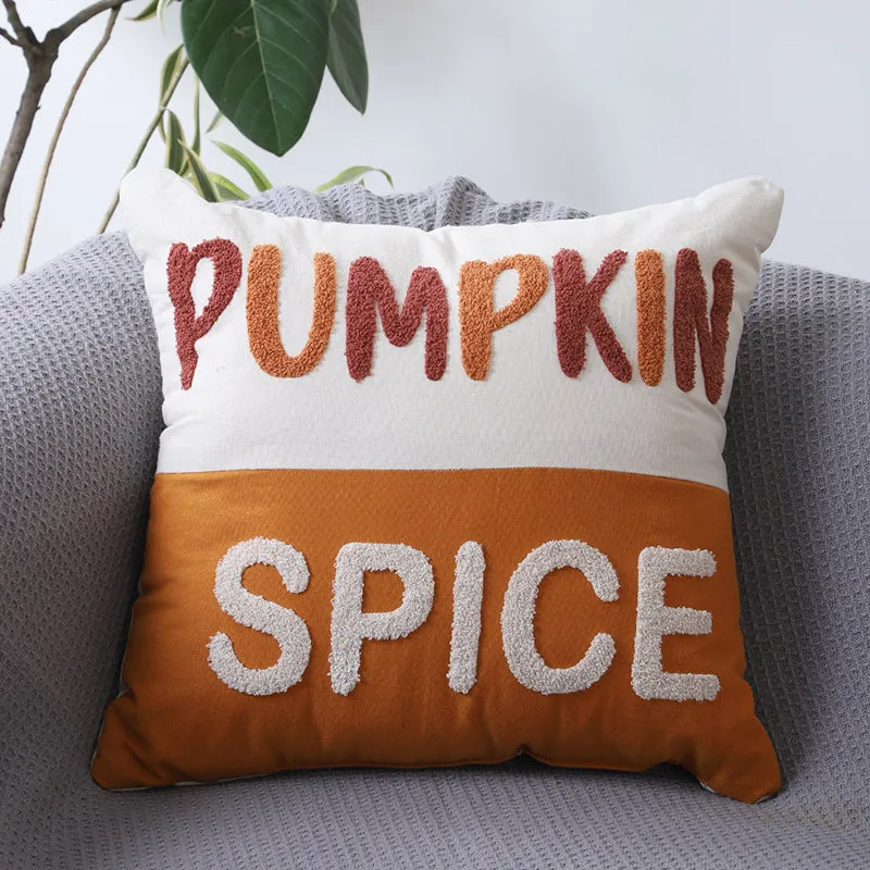 Pumpkin Spice Season Cotton Cushion Cover - Set Of Two media 4